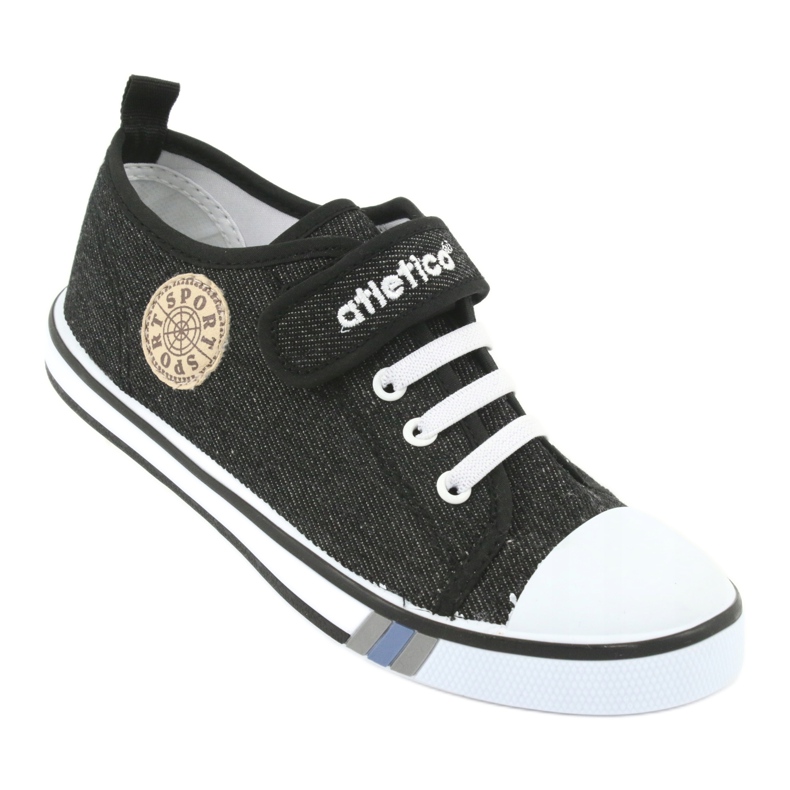 Adidași cu inserție din piele Atletico BSM029 negru 1