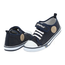 Adidași cu insertie din piele blugi bleumarin Atletico BSM029 albastru marin 4