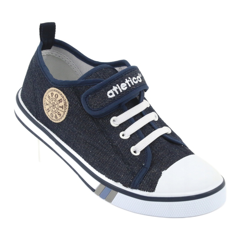 Adidași cu insertie din piele blugi bleumarin Atletico BSM029 albastru marin 1