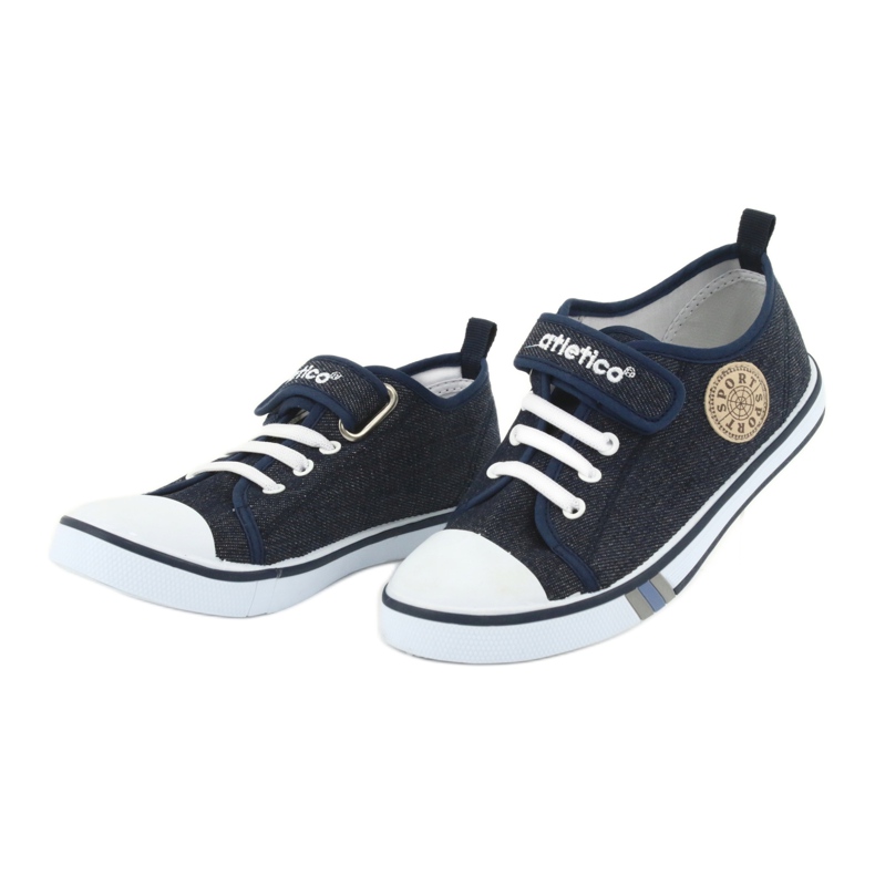 Adidași cu insertie din piele blugi bleumarin Atletico BSM029 albastru marin 3