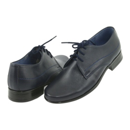 Gregors Pantofi pentru băieți din piele Navy Blue Insert albastru 4