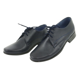 Gregors Pantofi pentru băieți din piele Navy Blue Insert albastru 3