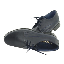 Gregors Pantofi pentru băieți din piele Navy Blue Insert albastru 6