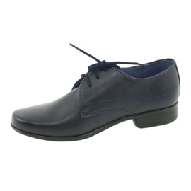 Gregors Pantofi pentru băieți din piele Navy Blue Insert albastru 2