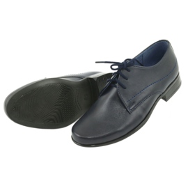 Gregors Pantofi pentru băieți din piele Navy Blue Insert albastru 5