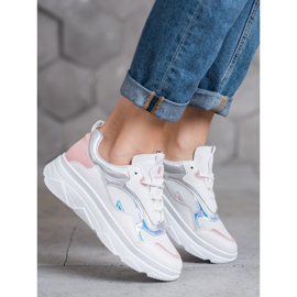 SHELOVET Adidași albi la modă multicolor 1