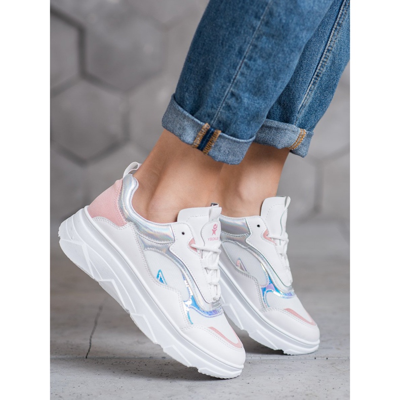 SHELOVET Adidași albi la modă multicolor 1