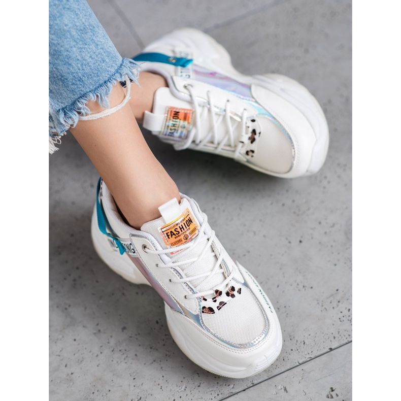 SHELOVET Adidași sport de modă alb multicolor 1 SHELOVET Adidași sport de modă alb multicolor 1