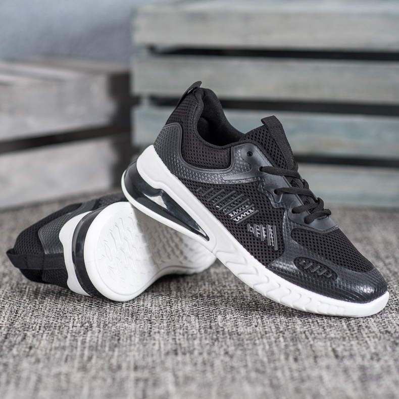 Ideal Shoes Pantofi legați cu plasă negru galben 2