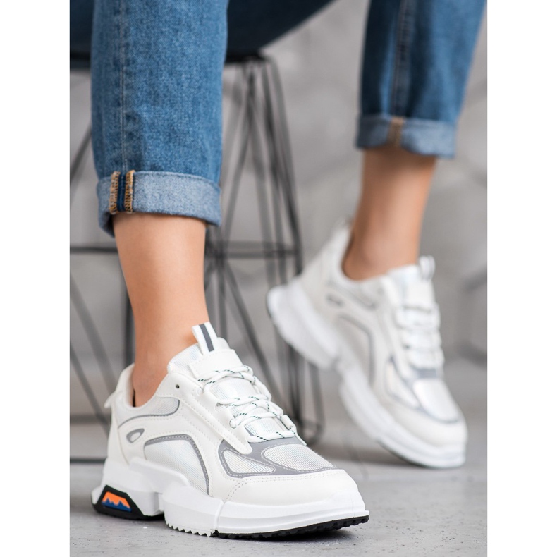 SHELOVET Adidași sport pe platformă alb multicolor 1