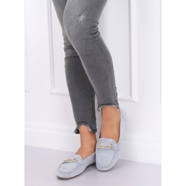 Mocasini din piele de căprioară albastră 77-192 Albastru 1