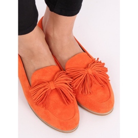 Mocasini dama portocalii cu franjuri T357P Orange portocale 2