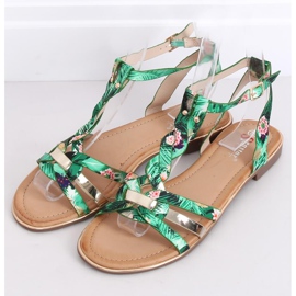 Sandale de dama verzi JH128P Green Flower verde 1