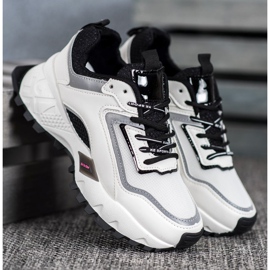 SHELOVET Adidași cu talpă neagră alb negru 2