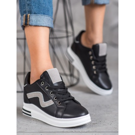 SHELOVET Pantofi sport cu o pană ascunsă negru 1 SHELOVET Pantofi sport cu o pană ascunsă negru 1