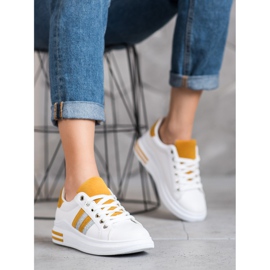 SHELOVET Încălțăminte sport pe platformă alb galben 1