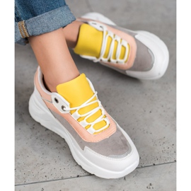 SHELOVET Adidași pe platformă alb multicolor 1