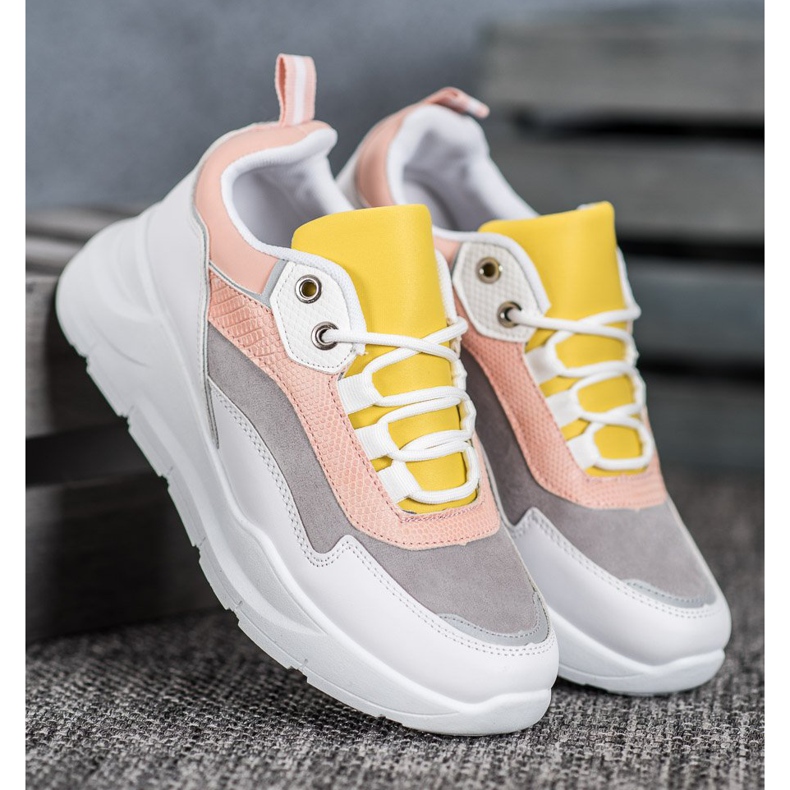 SHELOVET Adidași pe platformă alb multicolor 2