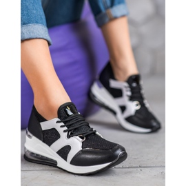 Weide Pantofi sport negri cu sclipici negru 1