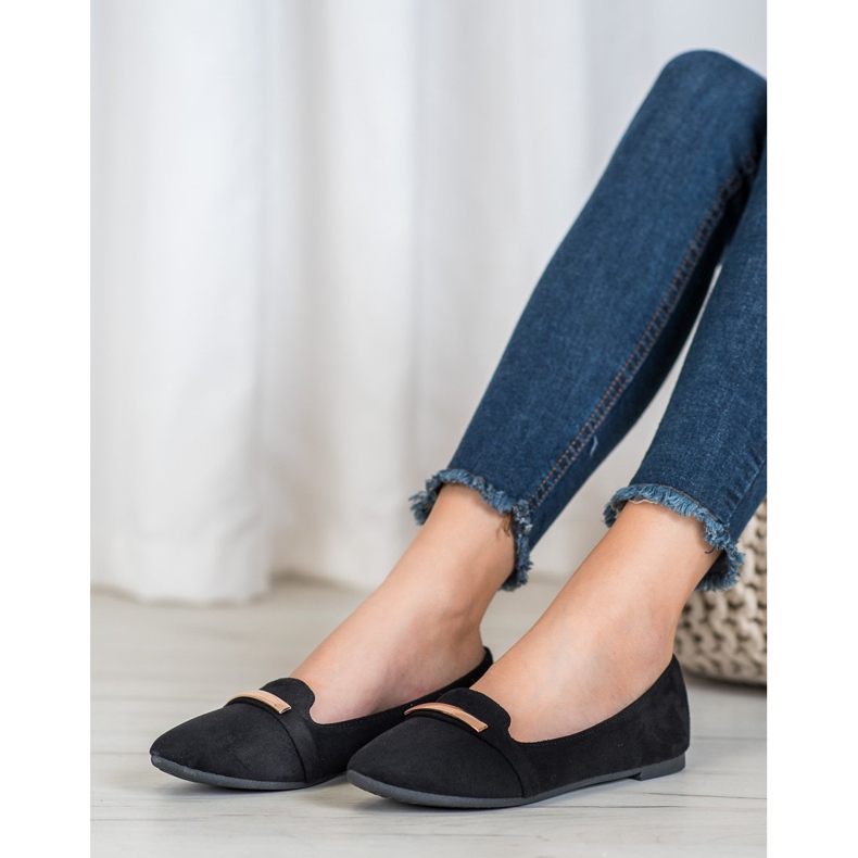 SHELOVET Balerină neagră cu ornament negru 2