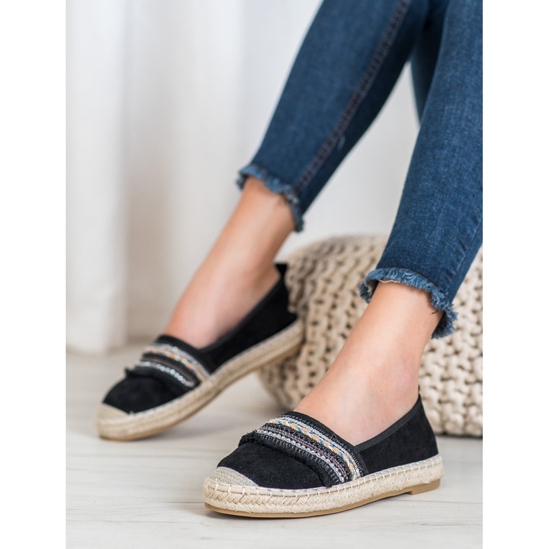 RTX WALK Espadrile confortabile cu ornamente negru 2 RTX WALK Espadrile confortabile cu ornamente negru 2