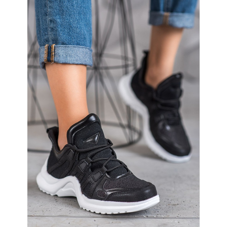 RTX WALK Adidași negri cu sclipici negru 1