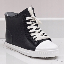 Adidași negri cu șireturi galoși SD527-1 negru 2