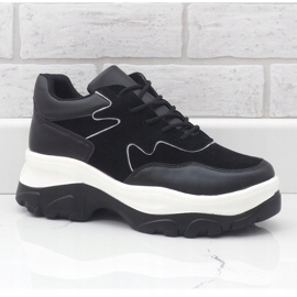 Adidași negri din piele ecologică E3260 negru 1