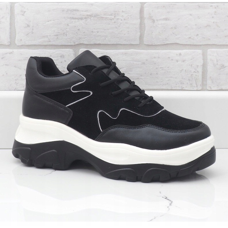 Adidași negri din piele ecologică E3260 negru 1