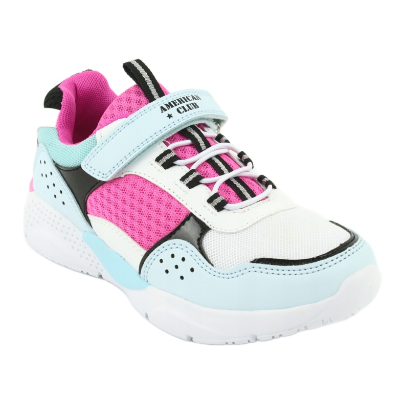Pantofi sport la modă American Club ES07 alb albastru roz 1