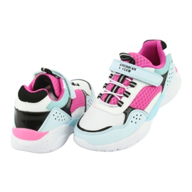 Pantofi sport la modă American Club ES07 alb albastru roz 4