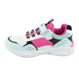 Pantofi sport la modă American Club ES07 alb albastru roz 2