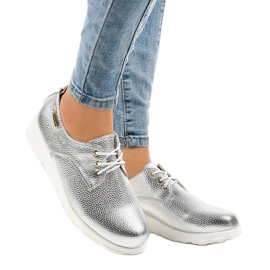 Pantofi clasici argintii mat XC672-1 gri 2