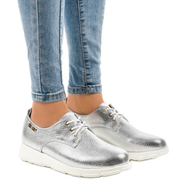 Pantofi clasici argintii mat XC672-1 gri 1
