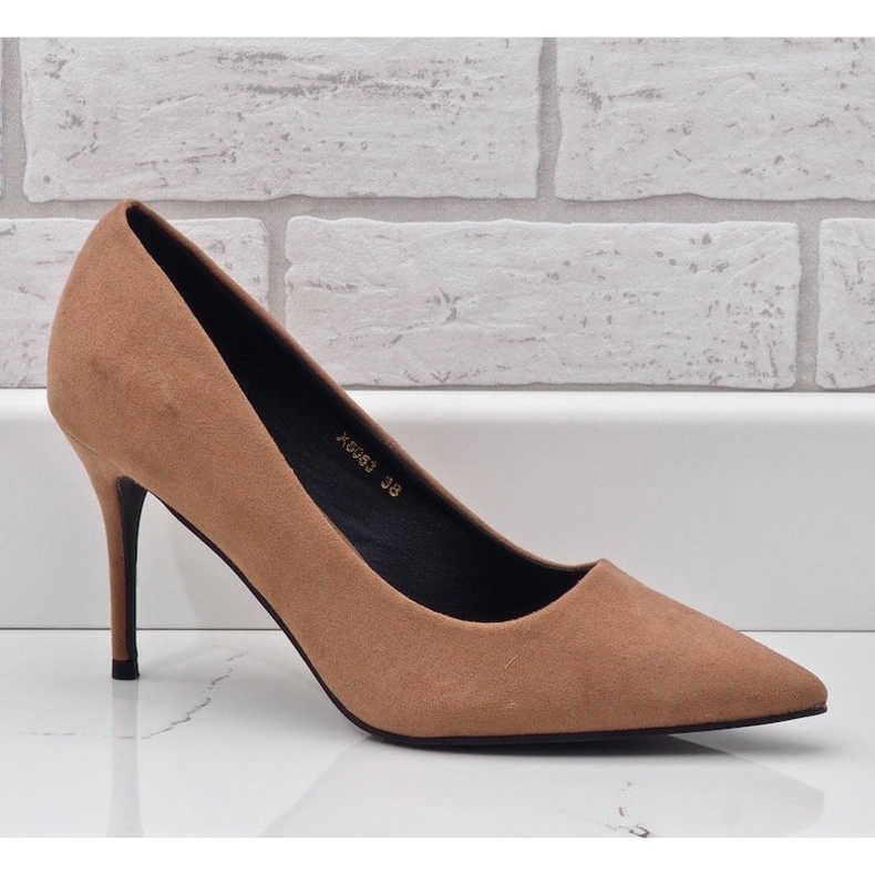 Tocuri bej din piele de căprioară clasică X8053 2