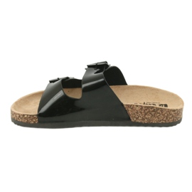 Papuci Lee Cooper negri anatomici lăcuțiți 1043 negru 1