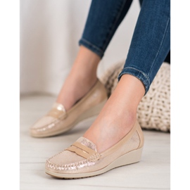Comer Mocasini eleganți pe platformă galben 1