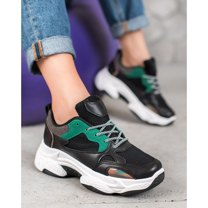 SHELOVET Adidași sport negri negru 2