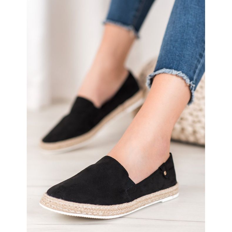 SHELOVET Espadrile negre clasice negru 2