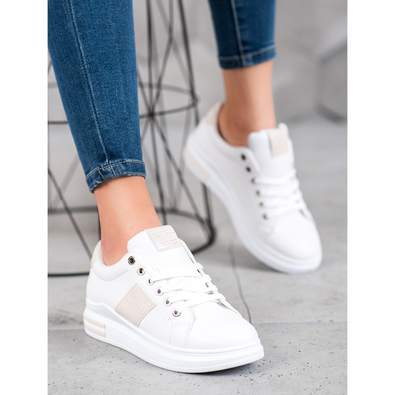 Weide Pantofi sport cu inserții bej alb 2