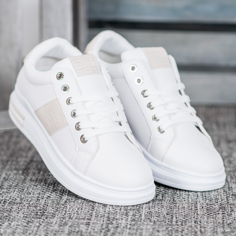 Weide Pantofi sport cu inserții bej alb 1