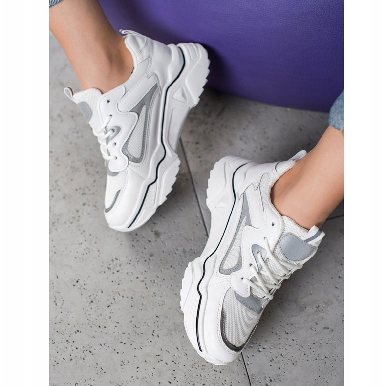 Weide Adidași la modă cu plasă alb 1 Weide Adidași la modă cu plasă alb 1