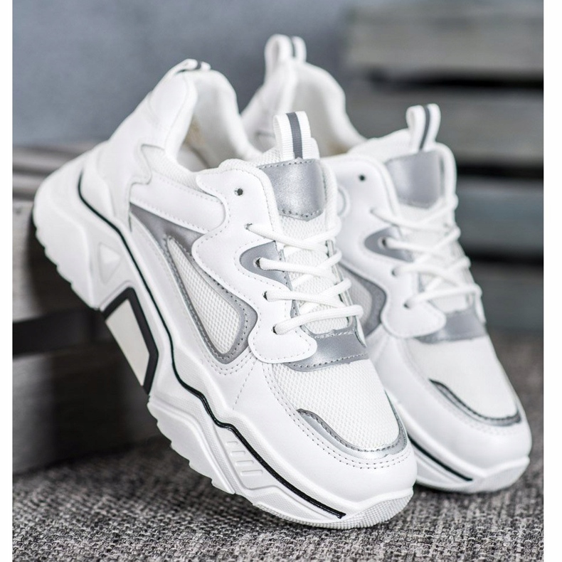 Weide Adidași la modă cu plasă alb 2 Weide Adidași la modă cu plasă alb 2