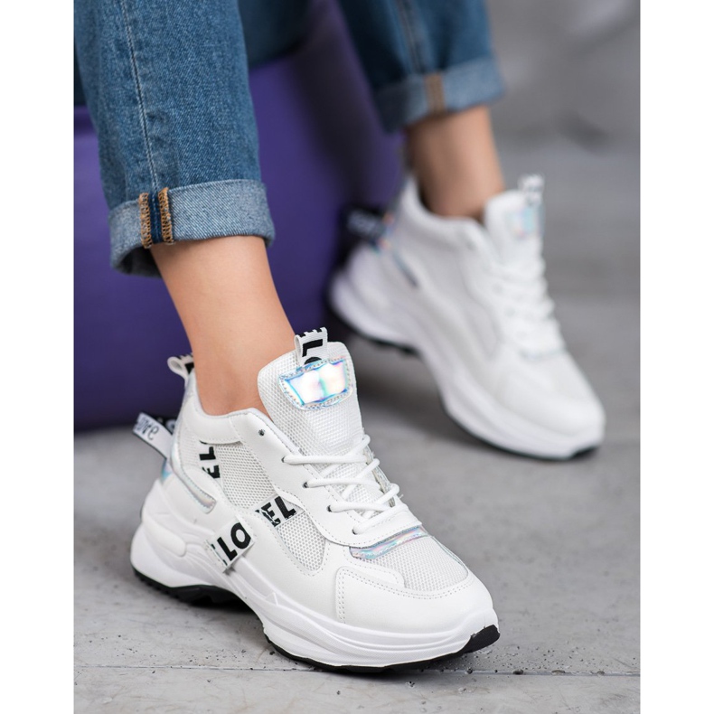 Weide Adidași la modă cu inscripții alb 1