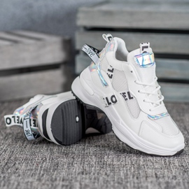 Weide Adidași la modă cu inscripții alb 4