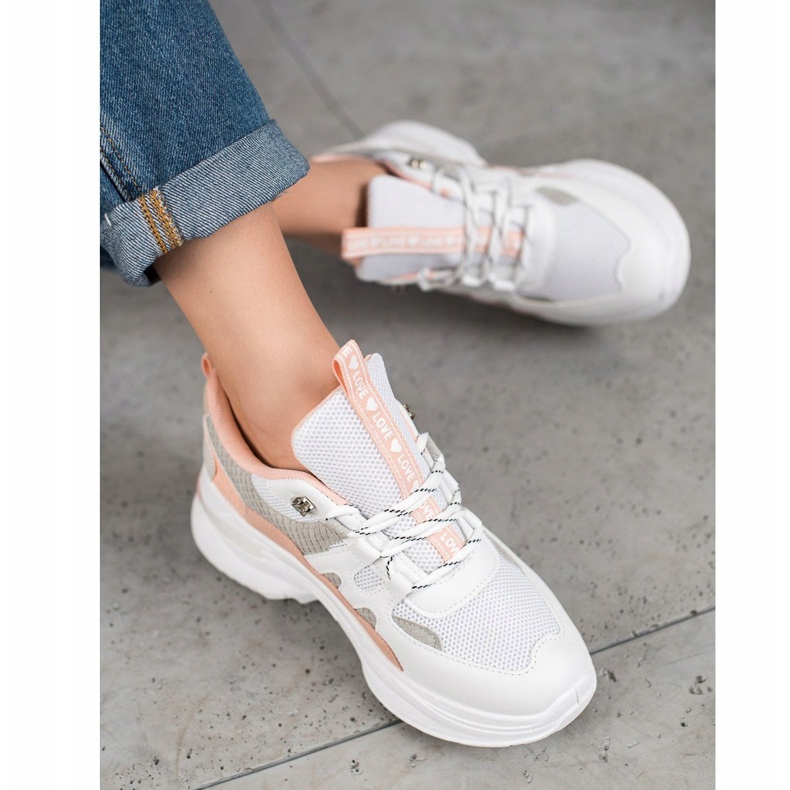 Weide Adidași la modă Love alb roz multicolor 1