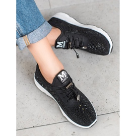 SUPER COOL Pantofi legați cu cristale negru 1