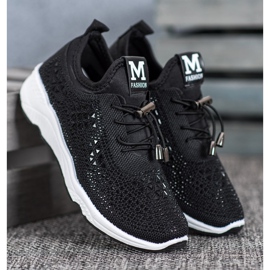 SUPER COOL Pantofi legați cu cristale negru 2