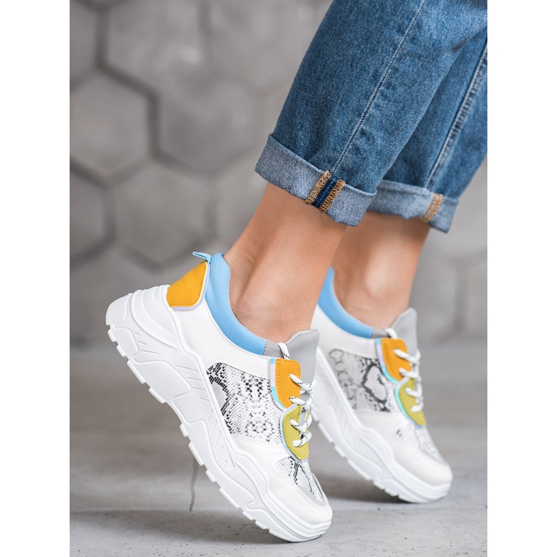 SHELOVET Adidași la modă alb multicolor 1