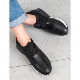 RTX WALK Adidași negri cu cristale negru 1